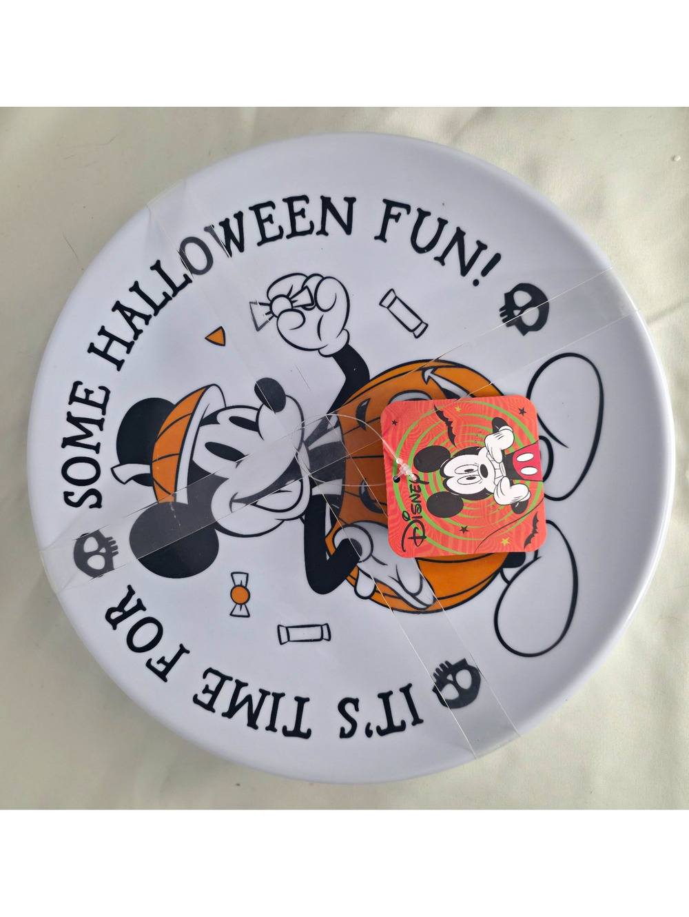 Disney Mickey Mouse Halloween Melamine Dinner Plates Set of 4 Pumpkin 2024